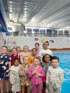 Ivy and Friends group photo after swimming the length of the Mersey